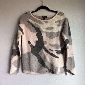 rag & bone pink grey Camo sweater  XXS